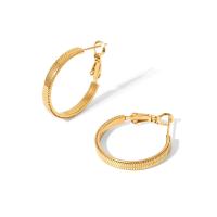 Stainless Steel Hoop Earring, 304 Stainless Steel, Vacuum Ion Plating, fashion jewelry & polished & for woman, golden 