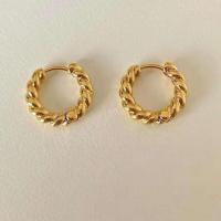 Brass Huggie Hoop Earring, Round, plated, fashion jewelry & polished & for woman 16mm 