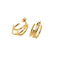 Stainless Steel Stud Earring, 304 Stainless Steel, Vacuum Ion Plating, fashion jewelry & polished & for woman, golden, 23.91mm 