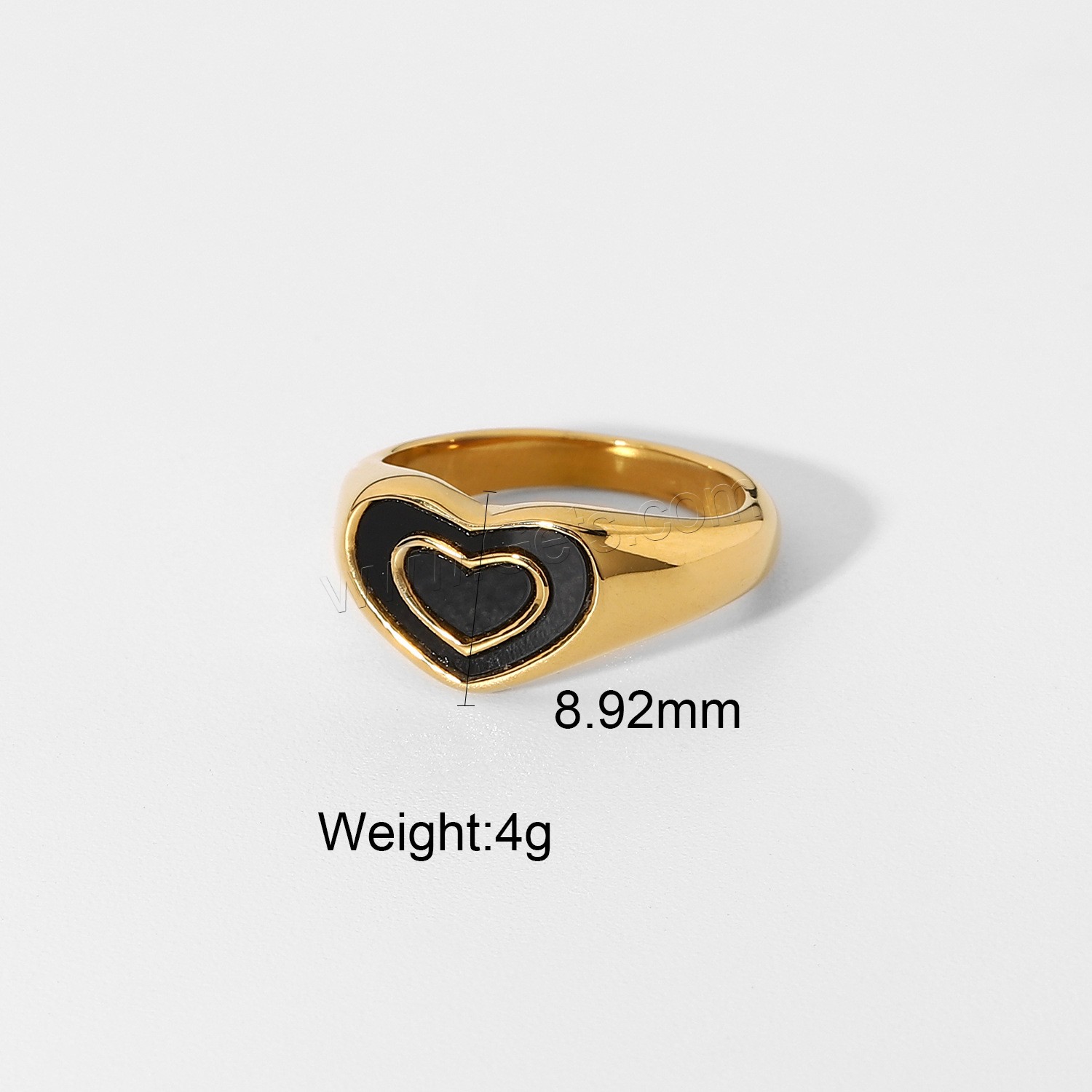 Enamel Stainless Steel Finger Ring, 304 Stainless Steel, Heart, Vacuum Ion Plating, fashion jewelry & polished & different size for choice & for woman, more colors for choice, 8.92mm, Sold By PC