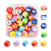 Resin Jewelry Beads, with Plastic Box, Round, DIY, mixed colors Approx 