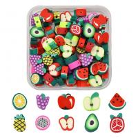 Fruit Polymer Clay Beads, with Plastic Box, DIY, mixed colors Approx 