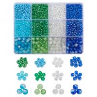 Mixed Acrylic Jewelry Beads, with Glass Beads & Plastic Box, DIY 