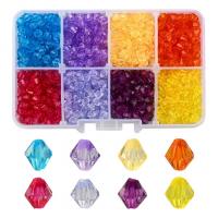 Transparent Acrylic Beads, with Plastic Box, Rhombus, DIY & faceted, mixed colors Approx 