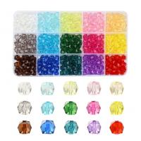 Transparent Acrylic Beads, with Plastic Box, DIY & faceted, mixed colors Approx 