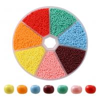 Opaque Glass Seed Beads, Glass Beads, with Plastic Box, DIY, mixed colors, 99mm, Approx 