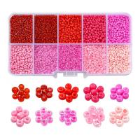 Mixed Glass Seed Beads, with Plastic Box, Round, DIY Approx 