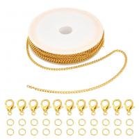 DIY Jewelry Finding Kit, Iron, with plastic spool & Zinc Alloy, plated 
