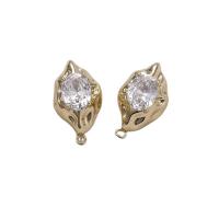 Brass Earring Drop Component, Horse Eye, plated, DIY & micro pave cubic zirconia 