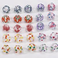 Glass Beads, Round, DIY & enamel & hollow 14mm 