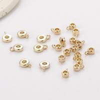 Perles de pendentif en cuivre, laiton, Rond, Placage de couleur d'or, DIY & normes différentes pour le choix, doré, Vendu par PC