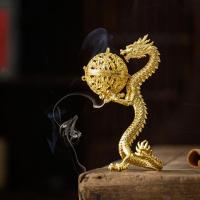 Incense Smoke Flow Backflow Holder Ceramic Incense Burner, Aluminum Alloy, gold color plated, for home and office & durable 
