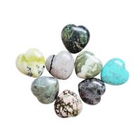 Decoración de semi piedras preciosas, Corazón, pulido, diferentes materiales para la opción, 30x30x15mm, Vendido por UD