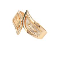 Zinc Alloy Cuff Bangle, gold color plated, fashion jewelry & for woman & with rhinestone, golden 