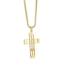 Titanium Steel Jewelry Necklace, Cross, Vacuum Ion Plating, fashion jewelry & Unisex cm 