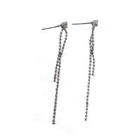 Fashion Fringe Earrings, Zinc Alloy, silver color plated, fashion jewelry & for woman, silver color, 50mm 