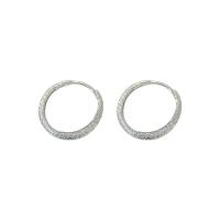 Brass Huggie Hoop Earring, Donut, silver color plated, fashion jewelry & for woman, silver color 