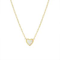 Titanium Steel Jewelry Necklace, with White Shell, Heart, plated, fashion jewelry & for woman 450mm 