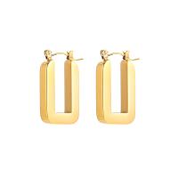 Titanium Steel Earrings, gold color plated, fashion jewelry & for woman, gold 