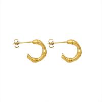 Titanium Steel Earrings, gold color plated, fashion jewelry & for woman, gold, 15mm 