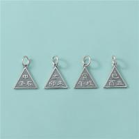 Sterling Silver Pendants, 925 Sterling Silver, Triangle, vintage & DIY Approx 4.2mm 
