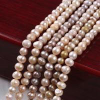 Round Cultured Freshwater Pearl Beads, DIY, mixed colors, 7-8mm Approx 14-15 Inch 