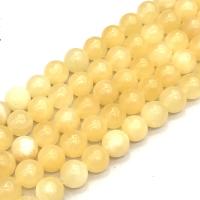 Pale Brown Jade Abalorio, Esférico, Bricolaje & diverso tamaño para la opción, amarillo, longitud:aproximado 38 cm, Vendido por Sarta