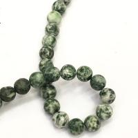 Бусины из яшмы с зеленым пятном , камень с зелеными пятнами, Круглая, DIY & разный размер для выбора, зеленый, длина:Приблизительно 38 см, продается Strand