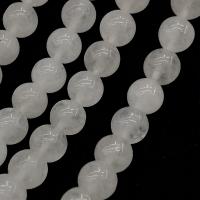 weiße Jade Perle, rund, DIY & verschiedene Größen vorhanden, weiß, Länge:ca. 38 cm, verkauft von Strang