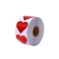 Copper Printing Paper Sealing Sticker, with Adhesive Sticker, Heart, DIY red 