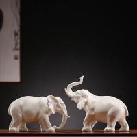 White Porcelain Craft Decoration, Elephant, handmade, for home and office 