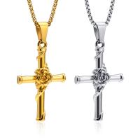 304 Stainless Steel Necklace, Cross, fashion jewelry & for man Approx 24 Inch 