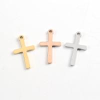Нержавеющая сталь крест подвески, Нержавеющая сталь 304, Kресты, полированный, DIY, Много цветов для выбора отверстие:Приблизительно 1.5mm, продается PC