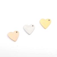 pendentifs de cœur en inox , Acier inoxydable 304, coeur, poli, DIY, plus de couleurs à choisir Environ 2mm, Vendu par PC