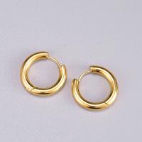 Stainless Steel Huggie Hoop Earring, 316L Stainless Steel, 18K gold plated, fashion jewelry & for woman, golden 