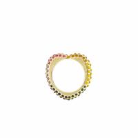 Strass Zink Legierung Finger Ring, Zinklegierung, Herz, goldfarben plattiert, für Frau & mit Strass, keine, 26x26mm, verkauft von PC