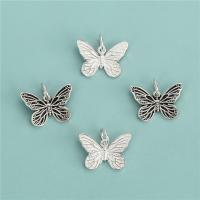 Sterling Silver Animal Pendants, 925 Sterling Silver, Butterfly, DIY Approx 4mm 
