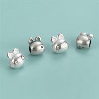 Sterling Silver Spacer Beads, 925 Sterling Silver, Rabbit, DIY Approx 3.9mm 