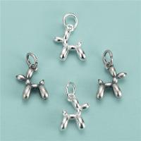 Sterling Silver Animal Pendants, 925 Sterling Silver, Dog, DIY Approx 4mm 