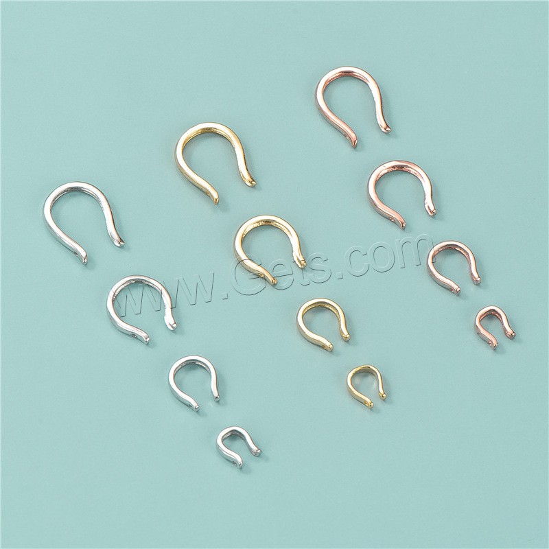 925 Sterling Silver U-Shaped Shackles Buckle, plated, DIY & different size for choice, more colors for choice, Sold By PC