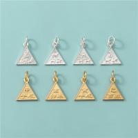 Sterling Silver Pendants, 925 Sterling Silver, Triangle, plated, DIY Approx 3.6mm 