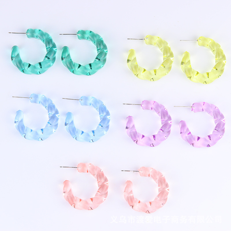 Acrylic Stud Earring, fashion jewelry & for woman, more colors for choice, 30x8.5mm, Sold By Pair