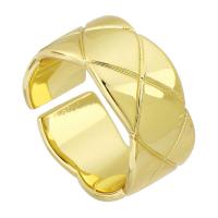 Messing Manschette Fingerring, goldfarben plattiert, Modeschmuck & für Frau, goldfarben, 9mm, Größe:6, verkauft von PC
