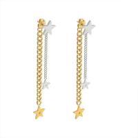 Titanium Steel Earrings, Star, Vacuum Ion Plating, for woman, mixed colors, 44mm,67mm 