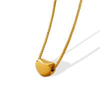 Titanium Steel Jewelry Necklace, with 5cm extender chain, Heart, Vacuum Ion Plating, for woman, golden Approx 45 cm 