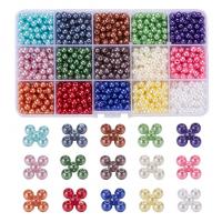 Harz Perlen Schmuck, mit Kunststoff Kasten, rund, DIY, gemischte Farben, 175x100x25mm, ca. 1200PCs/Box, verkauft von Box