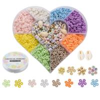 Set de perles Bracelet bricolage, argile de polymère, avec Boîte en plastique & fil élastique & Acrylique, DIY, couleurs mélangées Vendu par boîte