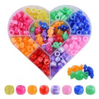 Mixed Acrylic Jewelry Beads, with Plastic Box, DIY, mixed colors 