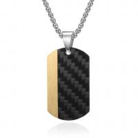 316L Stainless Steel Necklace, with Carbon Fibre, polished, fashion jewelry & for man Approx 23.62 Inch 