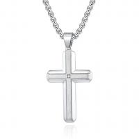 316L Stainless Steel Necklace, Cross, polished, fashion jewelry & for man Approx 23.62 Inch 